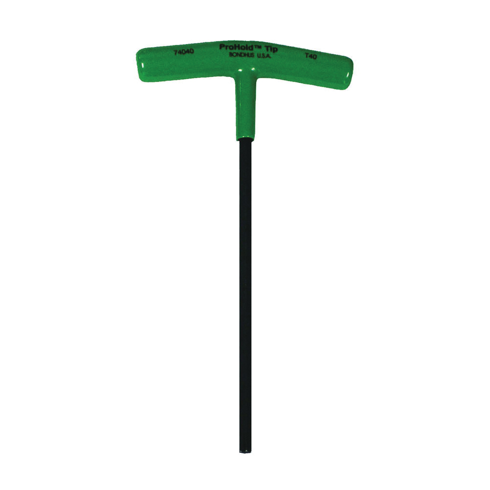 Torx Key, Star End, Series: ProHold®, T40 Tip, T-Handle Handle, 4 Inch Width Handle, Protanium® High Torque Steel Blade, Protanium® High Torque Steel, ProGuard™, Green