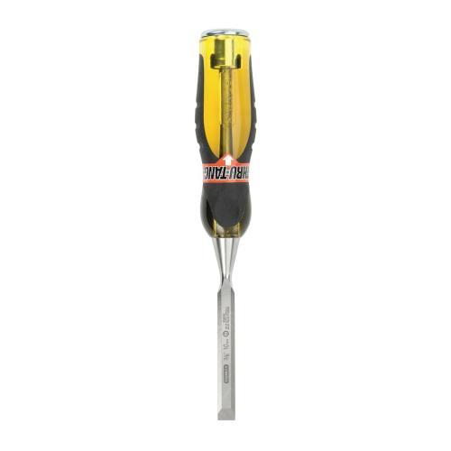 Wood Chisel, Bi-Material Short Blade, Beveled Tip, 3/8 in Tip, High Carbon Chrome Alloy Steel Tip, 3/8 in Blade Width, 9 in Overall Length, Ergonomic Handle, Yes Corrosion-Resistant, High Carbon Chrome Alloy Steel
