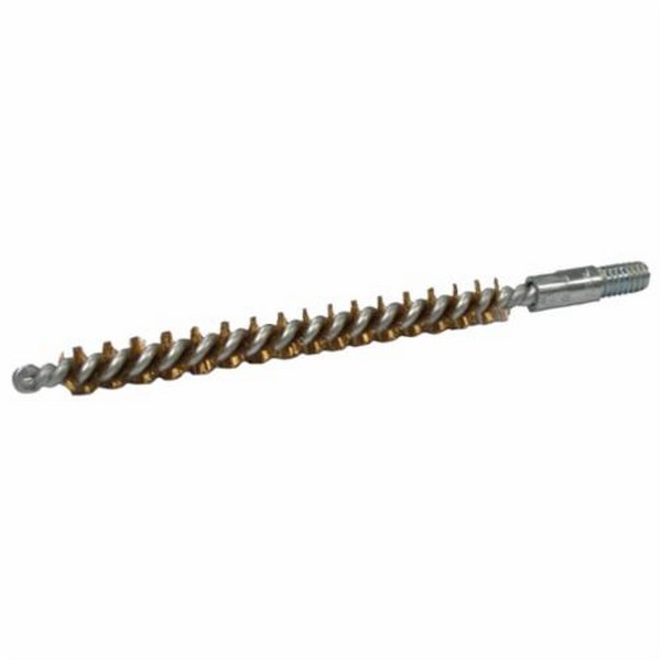 Maintenance Tube Brush, 45 Caliber Brush Dia, 2-1/4 in Brush Length, 3-1/4 in Overall Length, Bronze Fill, Single Spiral, Single Stem