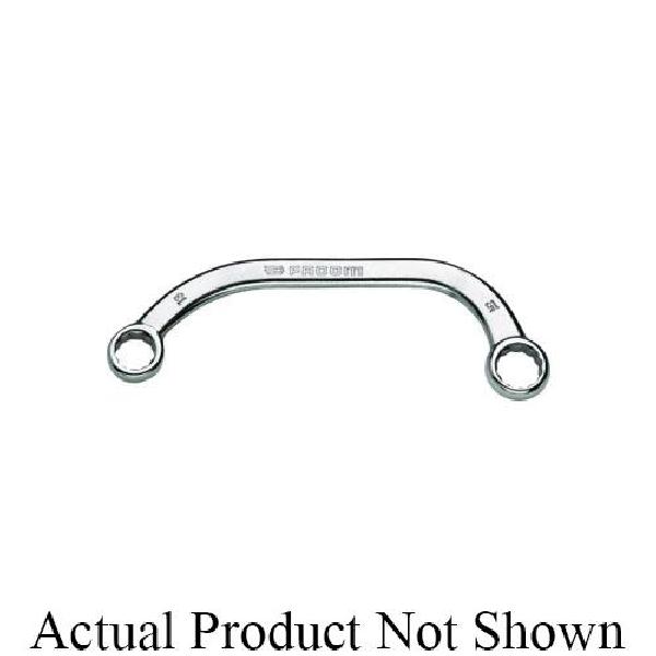 Wrench, Obstruction Standard, Measurement System: Metric, Double End/Spline Wrench, 11 x 13 mm Wrench Opening, 12 Points, 6-1/2 in Overall Length, 30˚ Offset, 43/64 x 49/64 in Box End Width, 5/16 in Box End Thickness, Half Moon Handle Bend, Plain Gri