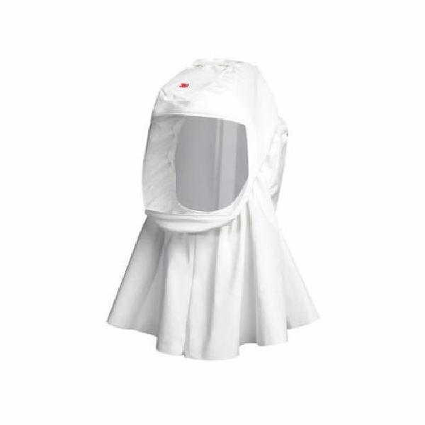 Supplied Air Hoods, High Durability, M/L Size, Integrated Head Suspension, Polycarbonate Lens, For Use With: Powered Air Purifying Respirator (PAPR) and Supplied Air Respirators (SAR) Systems, Knitted Polyamide Fabric, Polyurethane Coated, White
