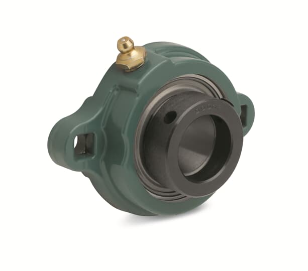 Flange Mount Ball Bearing Unit, 1 Inch Inside Diameter, Two-Bolt, Eccentric Collar, Steel
