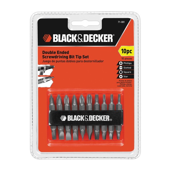 Screwdriver Bit Set, Double End, 10 Piece