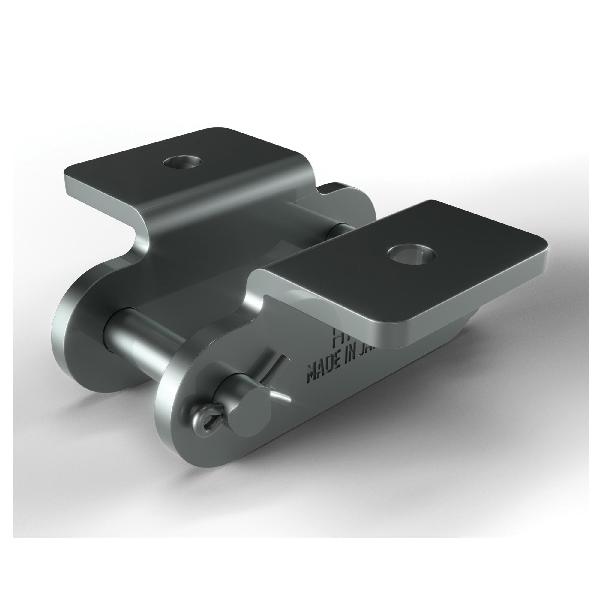 Conveyor Connecting Link, K-1 Attachment Cottered Double Pitch, C2120H Chain, 3 in Pitch, 0.437 in Pin Dia, 1.374 in Link Plate Height, 0.218 in Link Plate Thickness