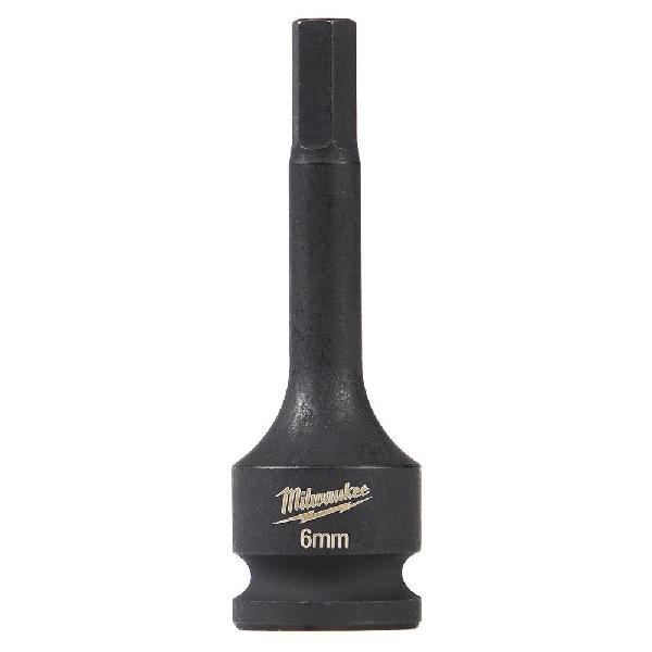 Lineman's Socket Driver Bit, Impact Rated: Yes, Measurement System: Metric, Square Drive, 3/8 in Drive, Hex Bit, 6 mm Bit, Steel