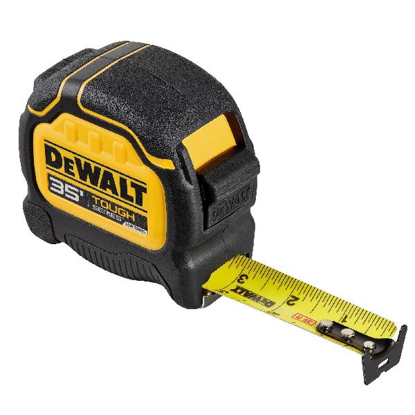 Tape Measure, 35 ft Blade Length, 1-1/4 in Blade Width, Steel Blade, Plastic Case