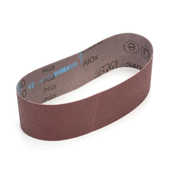 Cloth Belt, 24 Inch Belt Length, 3.0 Inch Belt Width, 80 Grit, Aluminum Oxide Abrasive, Cloth Backing, Open Coat, Brown, X-Weight Backing Weight