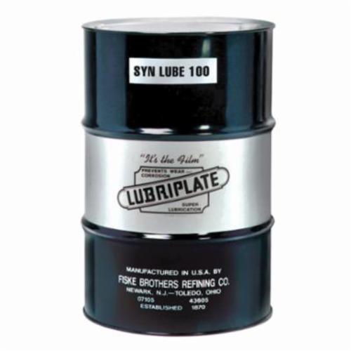 Air Compressor Oil, Polyalphaolefin Based, Series: Syn Lube 100, 55 gal Container, Drum Container, 110 cSt at 104 F Viscosity, Liquid Form, Water White, Odorless Odor/Scent, ISO 100 Grade, 530 F Flash Point, Flammability: 1, 0.827 to 0.922 Specific Gravity
