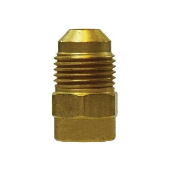 Reducer, Fitting/Connector Type: Reducer, 3/8 x 1/4 Inch Nominal, SAE Male Flare x Female Flare, 0.62 Inch Hex, -65 to 250 °F, Brass, 1.12 Inch Length, Domestic