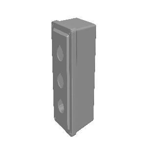 Pushbutton Enclosure, 3-Hole Corrosion-Resistant, Series: Class 52, 3.19 in Width, 3.63 in D, NEMA 4X, Surface Mount, Fiberglass