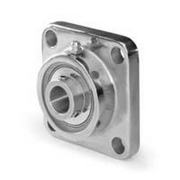 Flange Mount Ball Bearing Unit, 1-7/16 Inch Inside Diameter, Four-Bolt, Stainless Steel