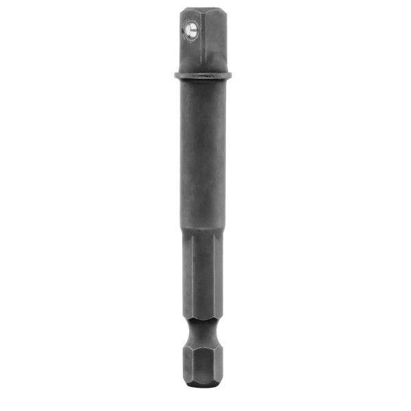 Socket Adapter, Magnetic, For Use With: Impact Driver and Wrench, 1/4 in Hex Shank to 1/2 in Socket Adapter, Steel, Black Oxide, 4-1/2 in L