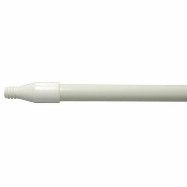 Broom Handle, Threaded Tip, 1 in Dia, 60 in Length, Fiberglass, White
