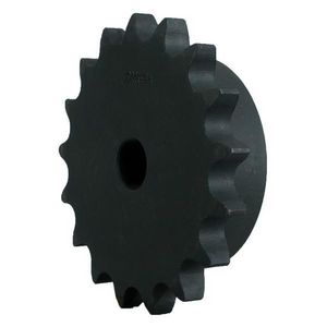 Roller Chain Sprocket, Metric Stock Bore Solid Type B, 16 to 50 mm Bore Diameter, 122.011 mm Outside Diameter, 16B-1 Chain, 13 Teeth, 25.4 mm Pitch, 106.136 mm, 78.994 mm Hub Diameter, 40.005 mm Length Through Bore, Steel