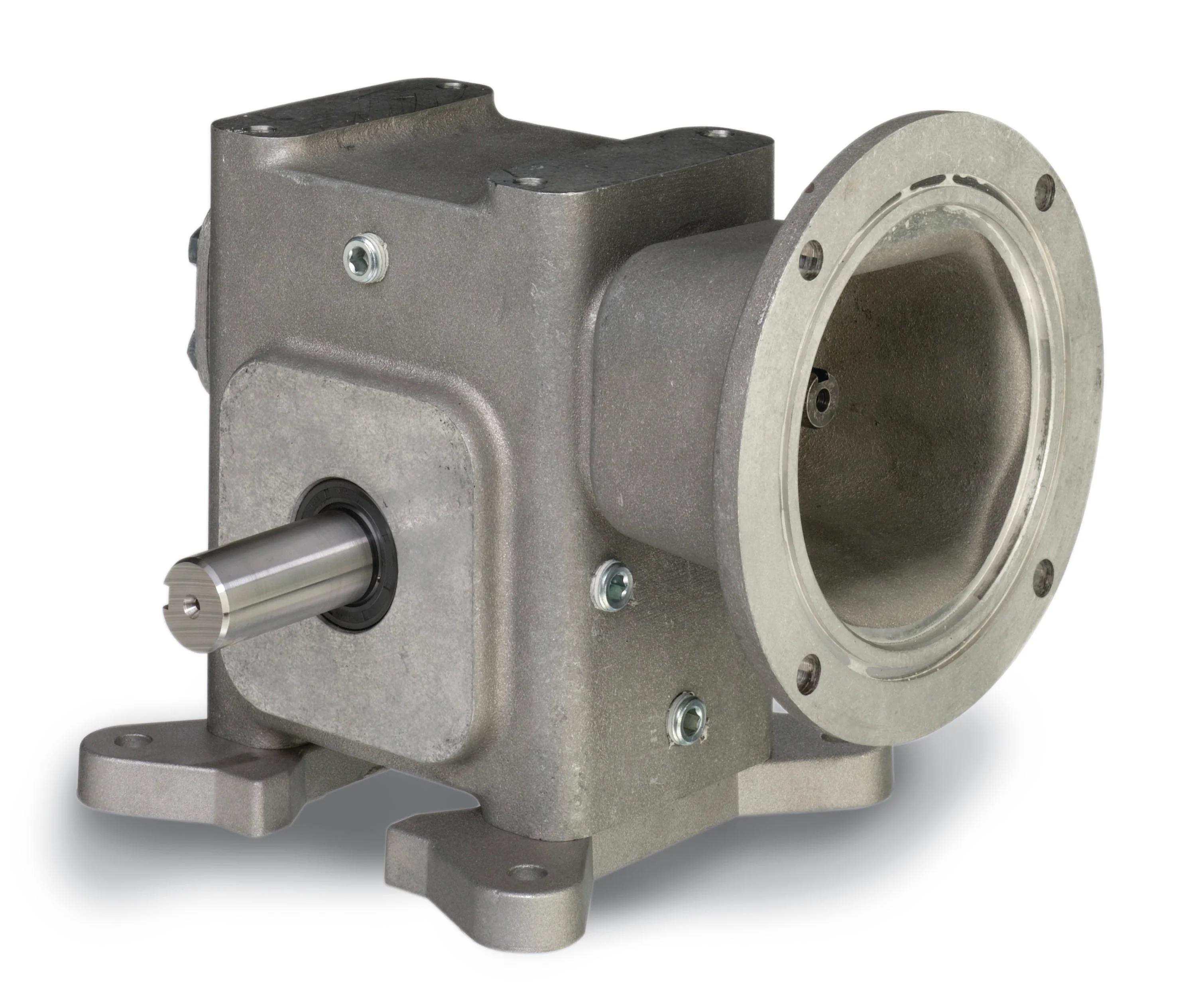 Worm Gear Reducer, Right Angle Single Reduction, 15:1 Gear Ratio, 1.887 HP Input, 1.661 HP Output, C-Face Coupling Input, Shaft Output, 7/8 in Dia Input, 1 in Dia x 2.29 in L Output, 116 RPM Output Maximum Speed, 1750 RPM Input Maximum Speed, 897 in-lb Output, 2.06 in Centre Distance, 3/16 x 3/32 in Input, 0.25 x 1.44 in Output Keyway, Aluminum