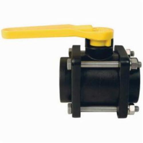 Ball Valve, 4-Bolt, Series: PVFP, 1 Inch Nominal, FNPT, 125 psi, 70 °F, Full Port, Polypropylene Body, 304 Stainless Steel Nut and Bolt Trim, PTFE Ball Seat/EPDM O-Ring Body Seal/FKM O-Ring Stem Seal