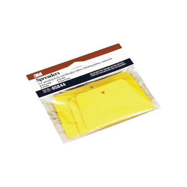Spreader/Applicator, 4 Inch, 5 Inch, 6 Inch Width, For Use With: Fiberglass Fillers, Finishing Putties, Resins and Spreading Body, Plastic, Yellow