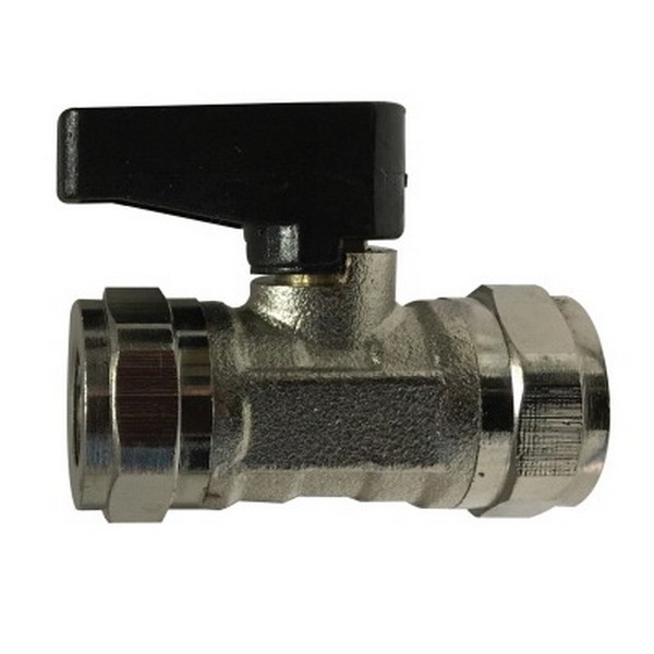 Ball Valve, Mini Straight, 1/4 Inch Nominal, FNPT, 250 psi, Brass Body, Polished Chrome, Import