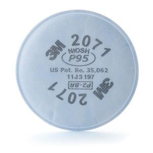 Particulate Filter, For Use With: 3M™ 5000, 6000 and 7000 Series Air Purifying Respirators, Acid Gas, P95 Filter Class, 0.95 Filter Efficiency, Bayonet Connection, White, Resists: Liquids, Metal Fumes, Organic Vapors, Oil, Non-Oil Based Particles and Solids, 4.3 in L x 4.3 in H Dimensions