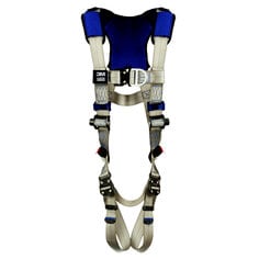 Harness, Series: X100, M Size, 420 lb Load, 6000 lb Tensile Strength, Quick-Connect Leg Strap Buckle, Comfort Vest Style, Alloy Steel Hardware, Gray, Zinc Plated