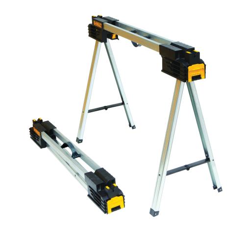 Folding Sawhorse, 900 lb Load, 5.31 in Height, 4.72 in Width, Metal, Black/Silver