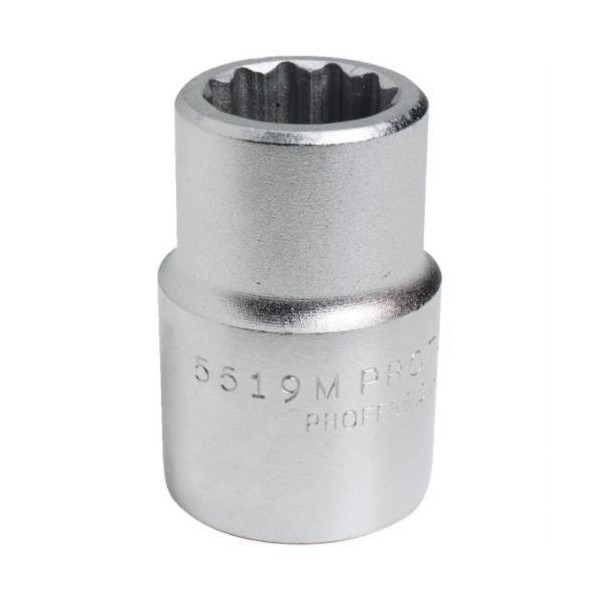 Socket, Standard Length, Measurement System: Metric, Square Drive, 3/4 in Drive, 26 mm Socket, 50.8 mm Overall Length, 15.9 mm Opening Depth, 38.1 mm Drive End Width, 38.1 mm Socket End Width, Ball Locking, 12 Points, 26.2 mm Bolt Clearance Depth, Al