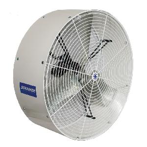 Air Circulator Fan, 1-Phase Fixed High Velocity, 11400 cfm, 825 RPM Speed, 1/2 HP Power, 115/230 VAC, 7/3.5 A, 60 Hz Frequency, 1 Speed, 3 Blades, Direct Drive Control, Galvanized Steel Blade, Deep Guard, Polyethylene/Powder Coated Steel Housing Mate