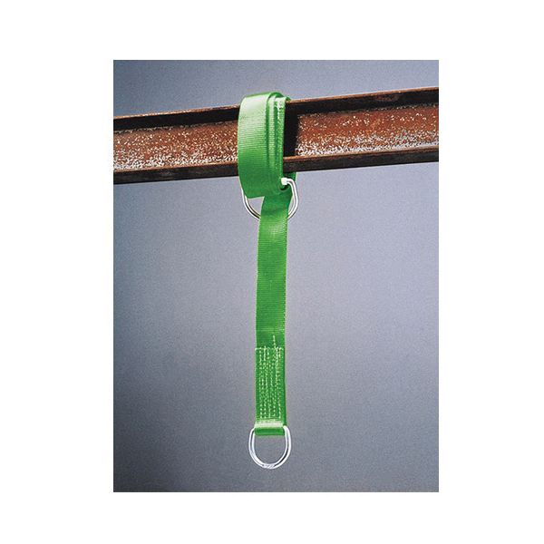 Cross Arm Anchorage Strap, Temporary, Series: 8183, 4 ft L x 2 in W Size, Polyester Webbing/Steel D-Ring, Green