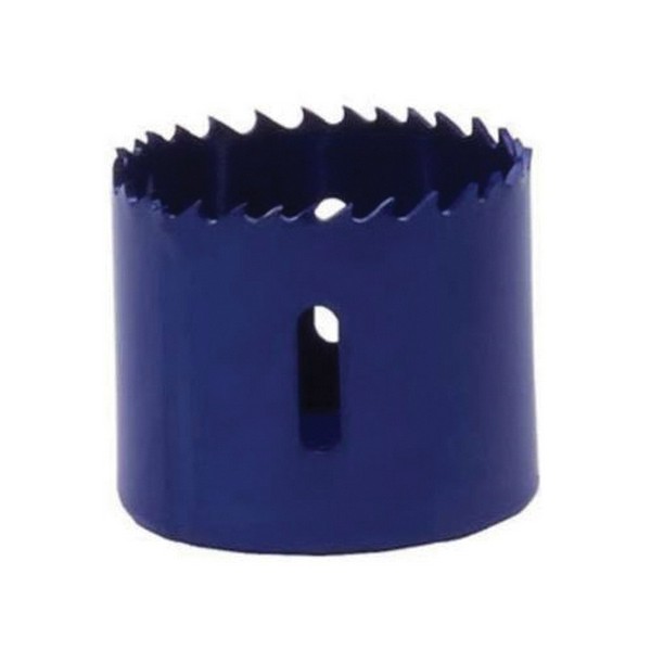 Hole Saw, Linear Edge Variable Pitch, Series: 483ST, 1-5/8 in Dia, 4/6 TPI, 3-1/4 in Overall Length, Bi-Metal Cutting Edge, Bi-Metal Body, Toothed Cutting Edge, 210 RPM, Hex Shank, 3/8 in Shank, Blue, Applicable Materials: Aluminum, Brass, Cast Iron,