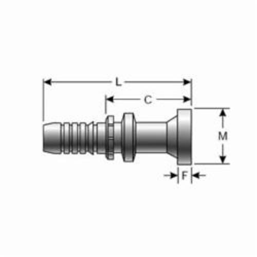 Hydraulic Coupling, 1-1/4 Inch Hose ID, Hose Barb x Code 62 O-Ring Flange, Steel