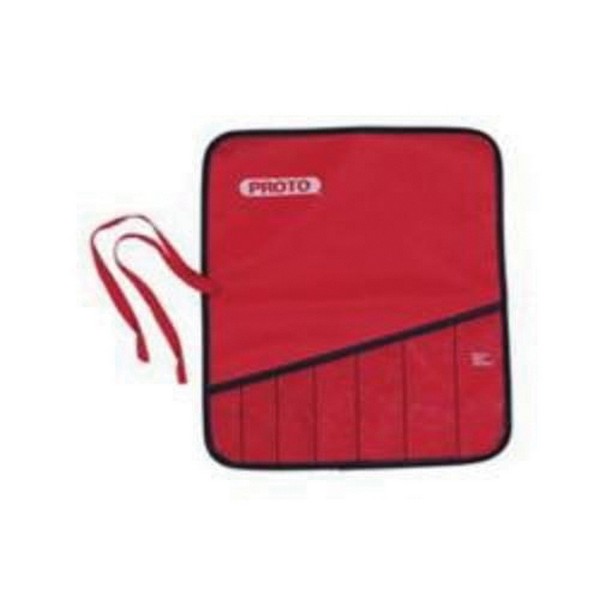 Tool Pouch, For Use With: J1180MA Box Wrench Set, J1270A Flex Head Wrench Set, 7-Pocket, Canvas, Red, 12 in L x 7 in W x 3/16 in H