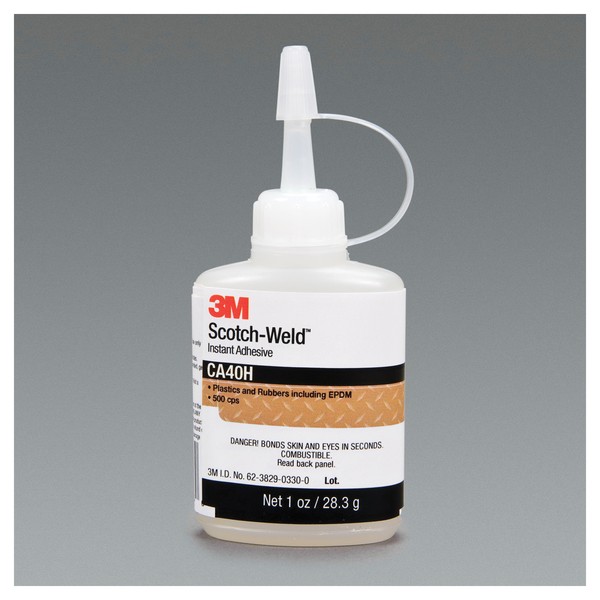Instant Adhesive, Bottle Container, 1 fl-oz Container, Ethyl Base, 15 min Air/10 min Force Begins to Harden, 5 to 40 s Setting, 24 hr Curing, Clear