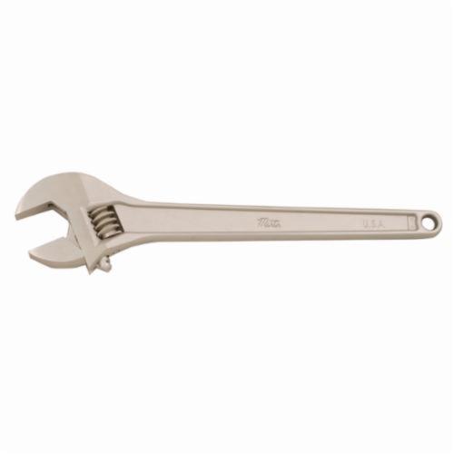 Adjustable Wrench, 2-1/2 Inch Wrench Opening, 24 Inch Overall Length, 2-1/2 Inch Jaw Width, 7/8 Inch Jaw Thickness, 22.5° Head, Non-Cushion Grip/Thin Tapered, Alloy Steel Body, Alloy Steel, Polished Chrome