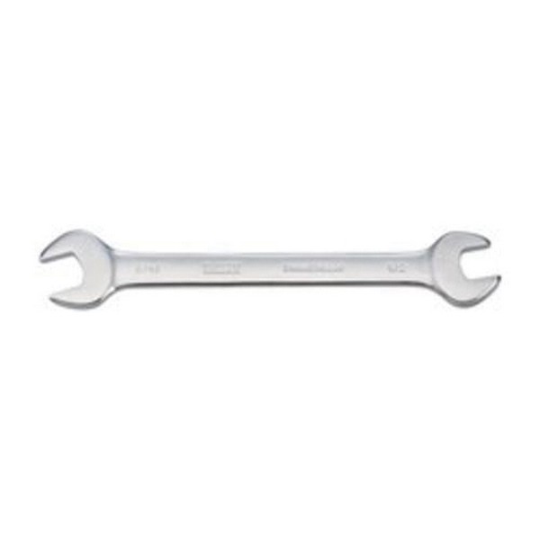 Open End Wrench, Measurement System: Imperial, 1/2 x 9/16 in Wrench Opening, 9 in Overall Length, 15 deg Offset, Double Head, Steel