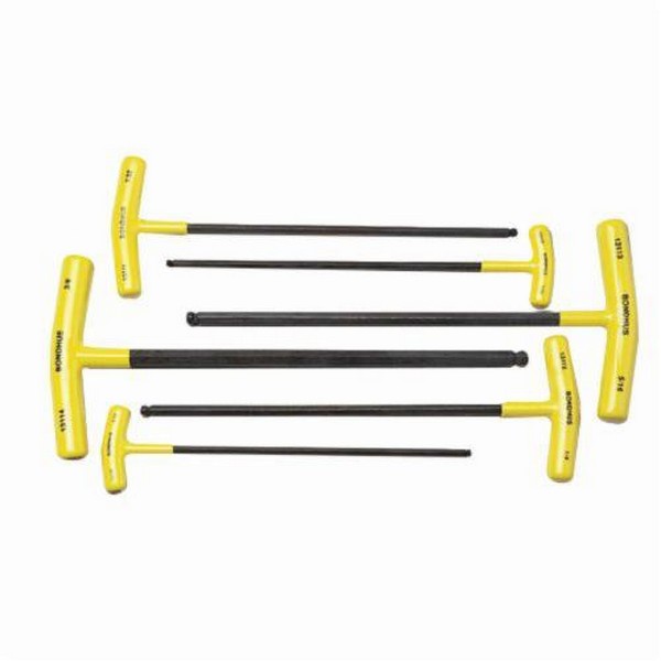 Key Set, 8 Pieces, 2 to 10 mm Hex, T-Handle, High Torque Steel