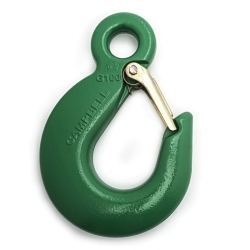 Eye Sling Hook, Series: Cam-Alloy, 5700 lb, 100 Grade, Eyelet Attachment, 9/32 to 5/16 in, Alloy Steel, Painted Green, For Use with: Grade 80/100 Chain Slings