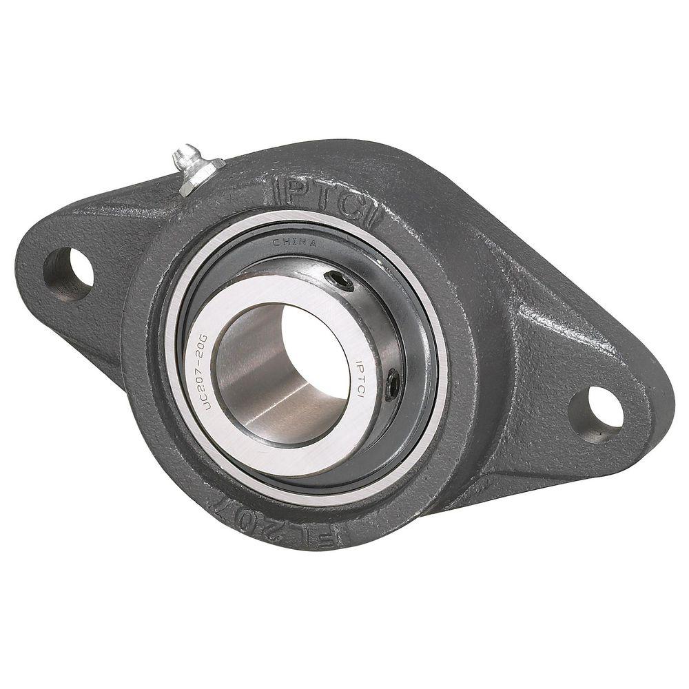 Flange Mount Ball Bearing Unit, Standard Duty, Series: UCFL, 2.12 in Bore, 2-Bolt Flange Mounting, 224 mm Overall Length/Diameter, Set Screw Locking Device, Cast Iron Bearing