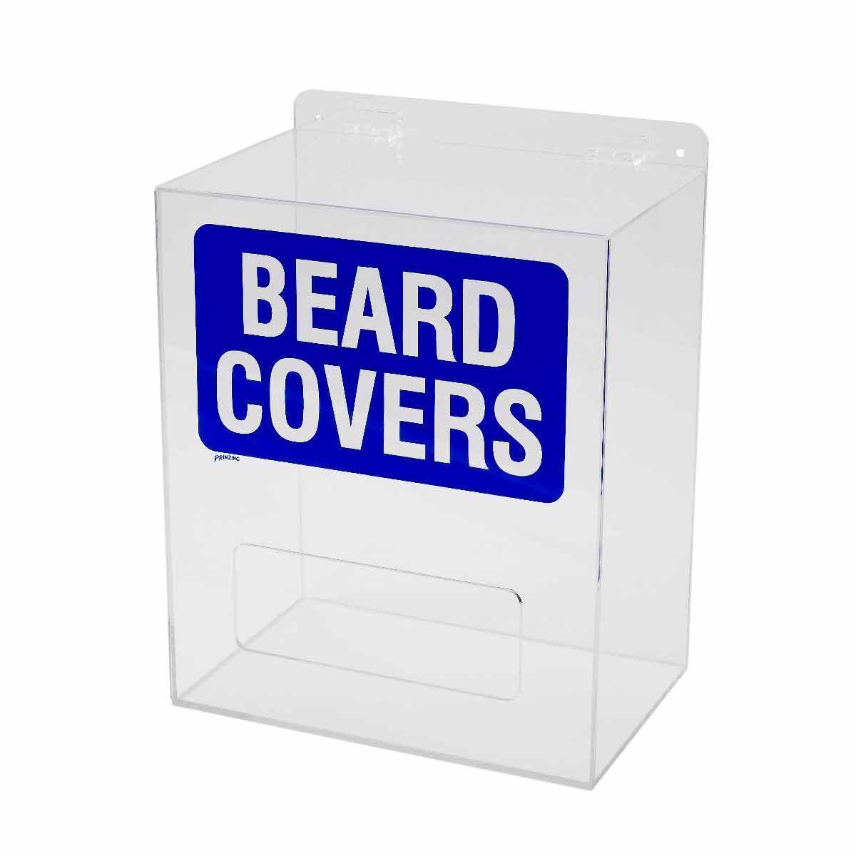 Beard Cover Dispenser, Surface/Wall Mount, 14 Inch Height x 12 Inch Width x 8 Inch Diameter Size, Clear, Acrylic Glass