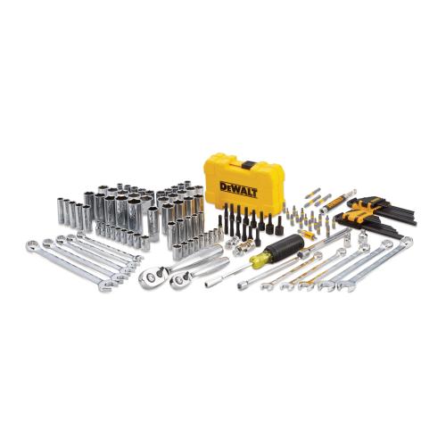 Mechanic's Socket Tool Set, 1/4 in, 3/8 in Drive, 6-Point, 142 Piece, Case Tool Storage Type, Yes Tool Storage Included, Polished Chrome
