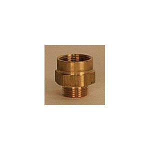 Hex Nipple, 1 x 3/4 in Nominal, FNPT x Male Garden Hose Threaded End Style, Brass