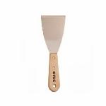 Putty Knife, Extra Heavy Duty, Bent Blade, 4-1/2 in Blade Length, 3 in Blade Width, Stiff Blade Flexibility, Carbon Steel Blade, Chisel Edge, 1 Edges, Tapered Handle, 4-3/4 in Handle, Hardwood Handle, Mirror Polished, Natural