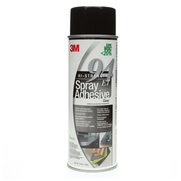 Spray Adhesive, High Strength, Aerosol Can Container, 24 fl-oz Container, 19.8 oz Net Weight, 37 sq-ft Coverage, 1 min Drying, 1 to 60 min Setting, 60 min Curing, Clear