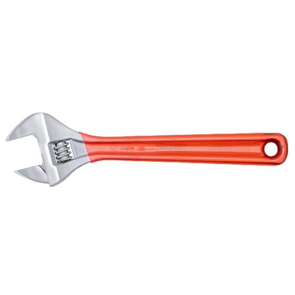 Wrench, Non-Insulated Standard, Adjustable Wrench, 1-1/2 in Wrench Opening, 12-1/8 in Overall Length, 1-19/32 in Jaw Width, Alloy Steel Jaw, Ergonomic/Cushion Grip Handle, Alloy Steel Body, Tether Ready: Yes, Specifications Met: ASME B107.125, Measur
