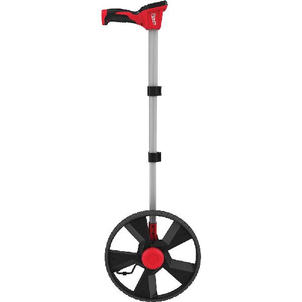 Digital Measuring Wheel, 0 to 10000 in Measuring, Measuring System: Imperial/Metric, 12 in Wheel Diameter, 12-1/2 in Overall Length, 4 in Overall Width, 38.2 in Overall Height, Aluminum/Plastic/Rubber Body, Black/Red