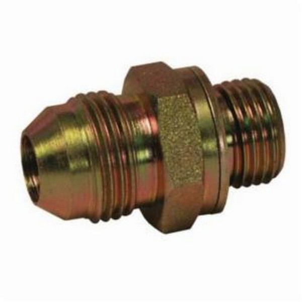 Hydraulic Adapter, Series: M7400, 7/16-20 x M10x1 Nominal, 37° Male JIC Flare x Male Metric Parallel, Steel, Zinc Plated