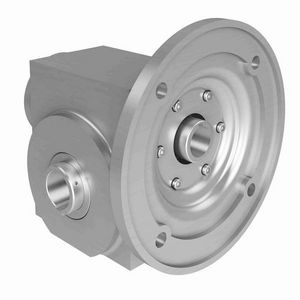 Worm Gear Reducer, 50:1 Gear Ratio, 1.137 HP Input, C-Face Quill Input, Hollow Bore Output, 1-1/8 Inch Diameter Input, 1-1/2 Inch Diameter Output, 35 RPM Output Maximum Speed, 1750 RPM Input Maximum Speed, 1432 in-lb Output, 2.38 Inch Centre Distance, 3/16 x 3/32 Inch Input, 69.9 % Efficiency, 316 Stainless Steel, Polished