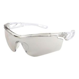 Safety Glass, Single Lens, Series: Checklite® CL4, Duramass™ Hard Lens Coating, Clear Mirror Lens, Hollowed Out/Lightweight, Polycarbonate Lens, Hybrid/Indoor/Outdoor Temple, Specifications Met: ANSI Z87+
