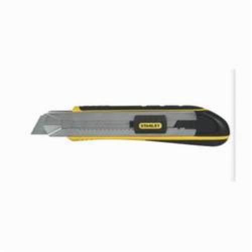 Utility Knife, 25 mm Blade Width, Snap-Off Blade, Carbon Steel Blade, Push Button Blade Change Method, Blades Included: 1, 7/8 in Thickness, Ergonomic Soft Comfort Grip Handle, 7 in L Handle, 7 Points, 7 in Overall Length, 1-3/4 in Overall Width