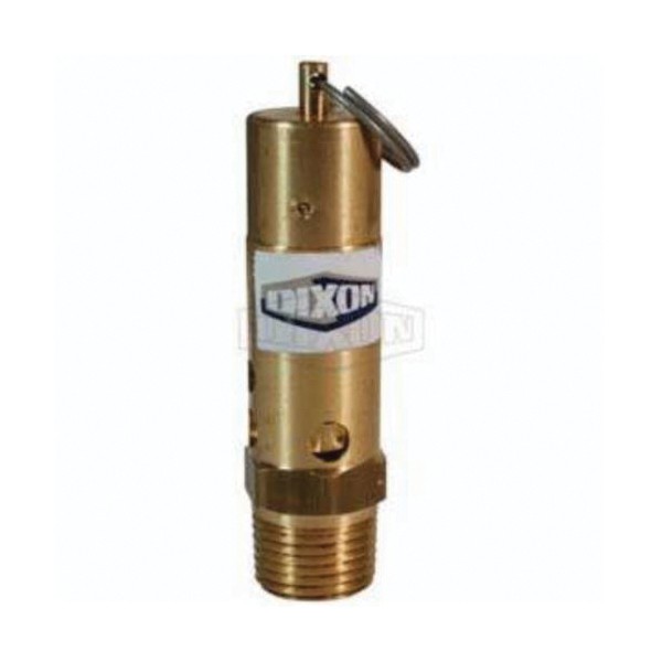 Safety Pop-Off Valve, Heavy Duty, 1/2 Inch Nominal, MNPT, 400 °F Temperature, 346 scfm, Brass Body
