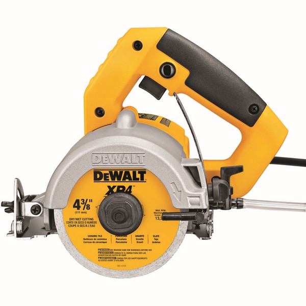 Tile Cutter, Handheld Wet/Dry, Tool, 4-3/8 in Dia Blade, 13000 RPM, Cutting Capacity: 3-1/8 in, Bevel Capacity: 45 deg, Diamond Blade , 120 VAC, 10.8 A, Trigger Switch Control